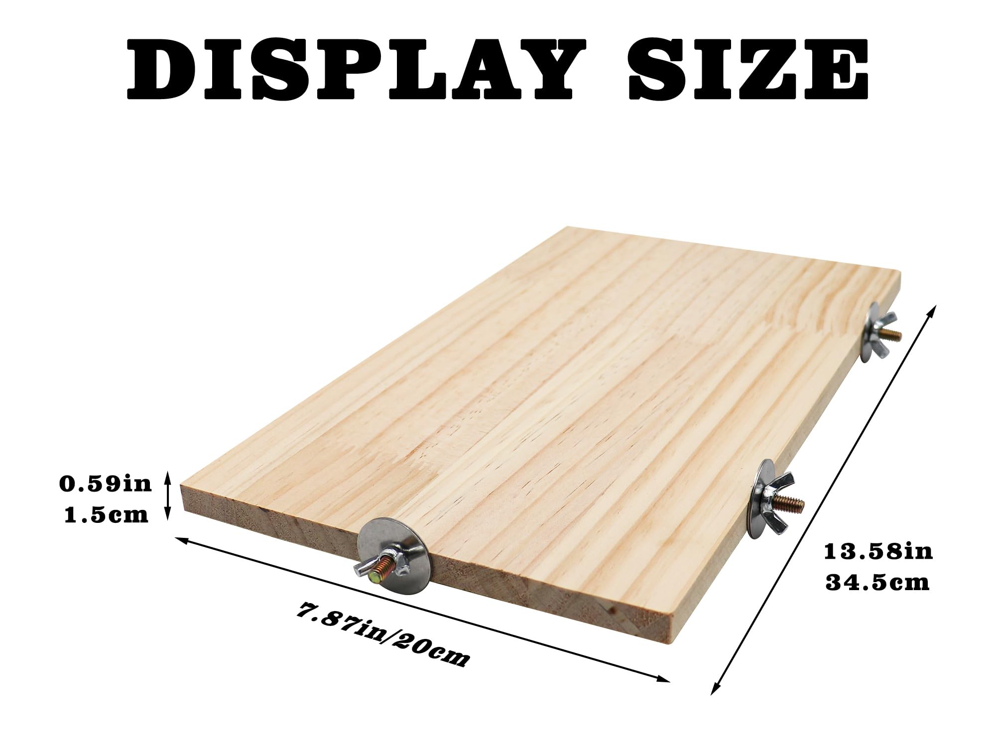 Dnoifne wide perch platform supports shared play for birds and rodents.