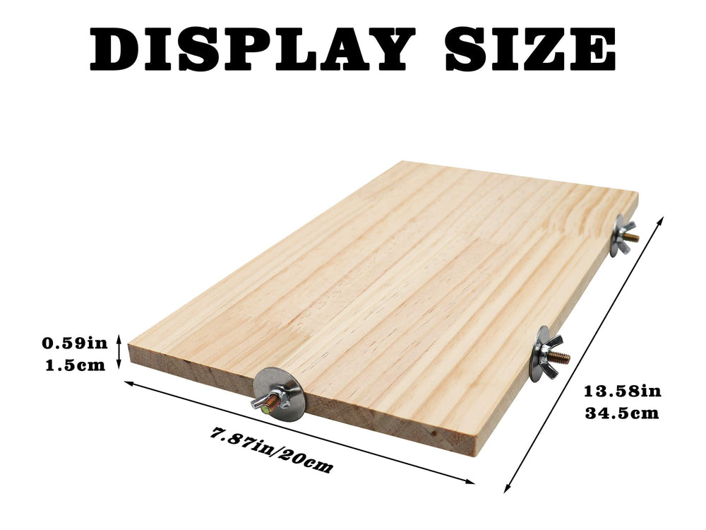 Dnoifne wide perch platform supports shared play for birds and rodents.