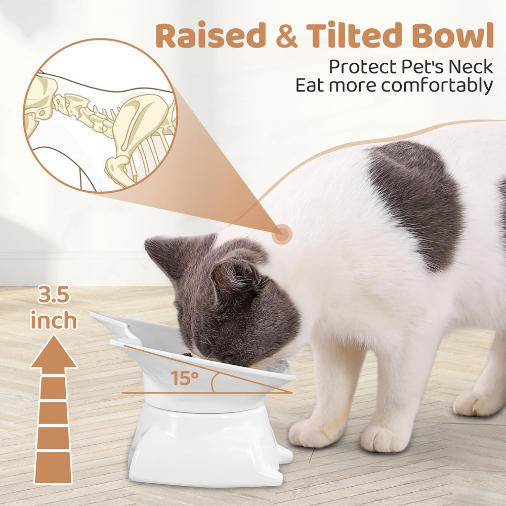 DNOYEUS detachable stand cat bowl allows adjustable height for kittens and adult cats