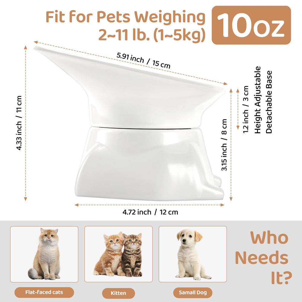 DNOYEUS whisker-friendly elevated cat bowl supports natural posture during meals