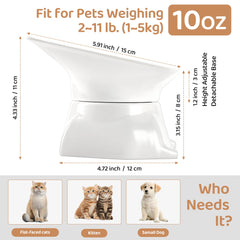 DNOYEUS whisker-friendly elevated cat bowl supports natural posture during meals