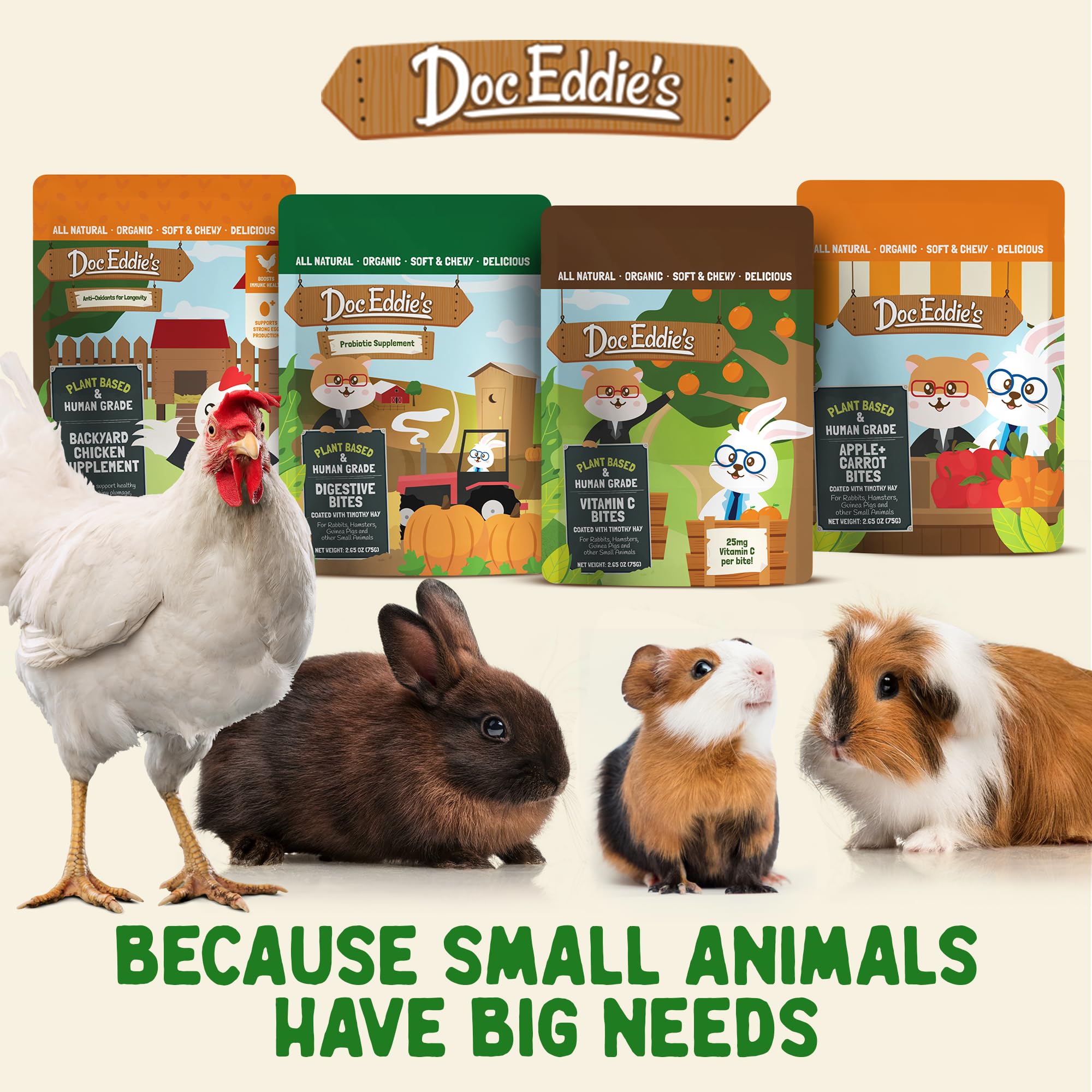 DOC EDDIE'S Digestive Bites real-fruit and veg flavors support daily snacking.