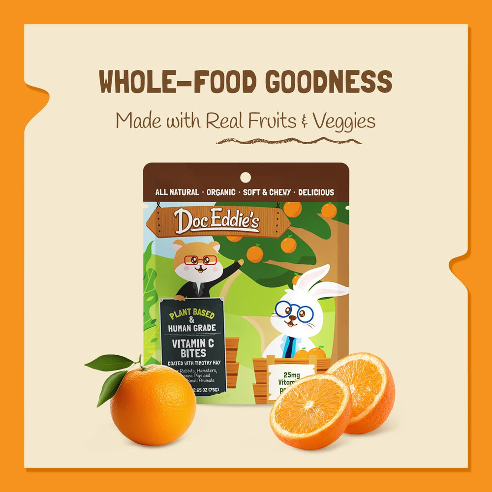 Doc Eddie's Vitamin C Bites suitable for small pets of various sizes.