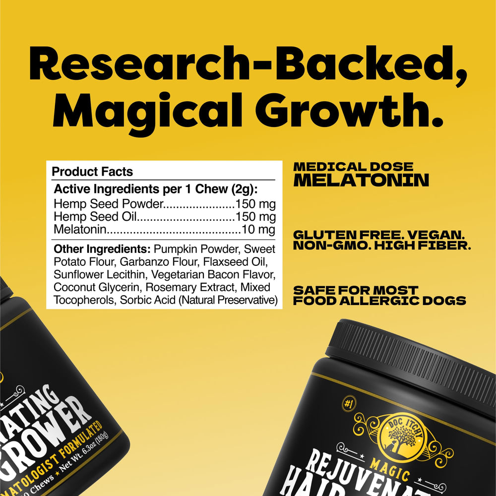 Doc Itchy 10mg melatonin dog chews high-dose option for calming bedtime