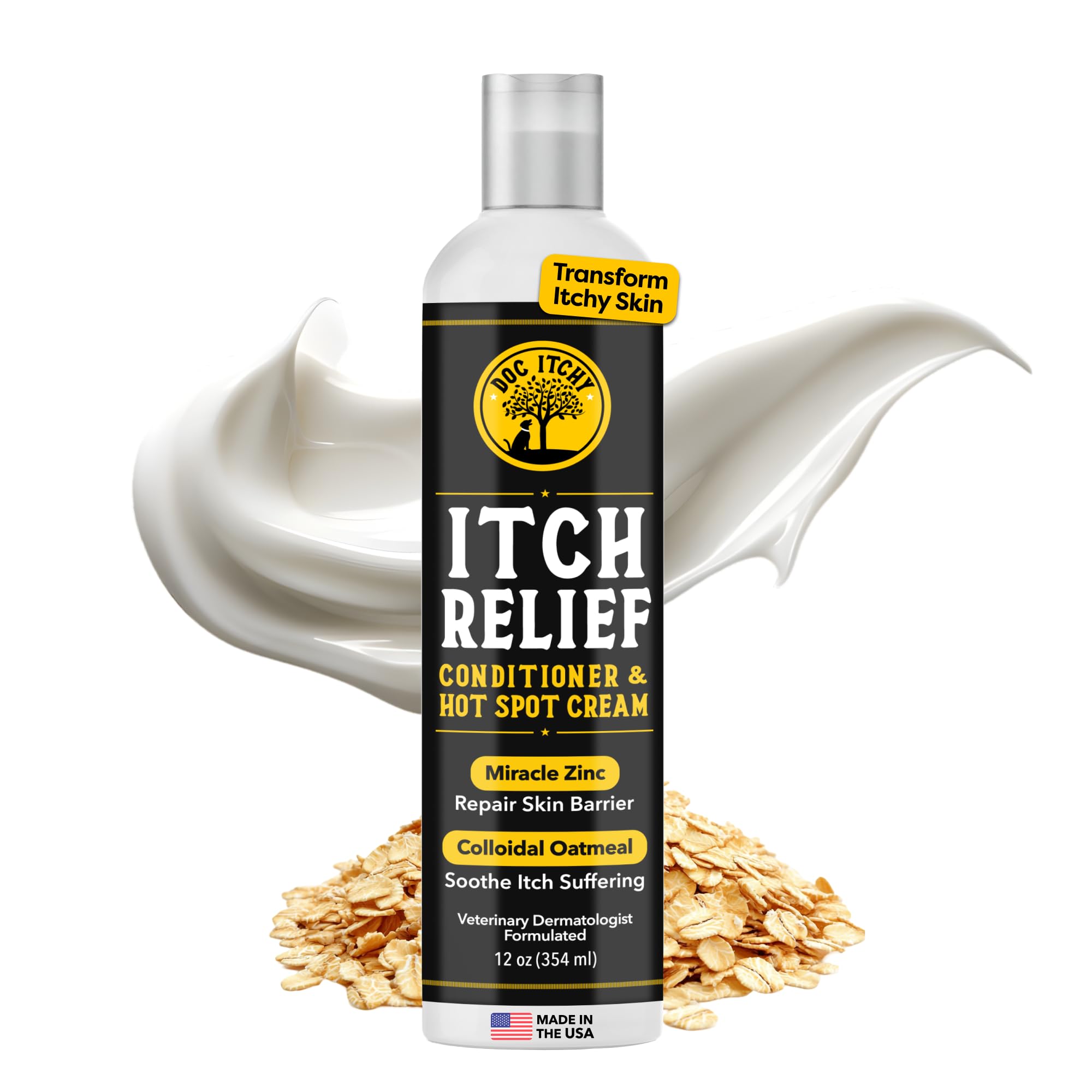 DocItchy Allergy Armor conditioner bottle shows skin-soothing care for dogs.