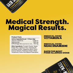 DocItchy omega-3 chews with EPA visual emphasizing calm inflammation and glossy coat.