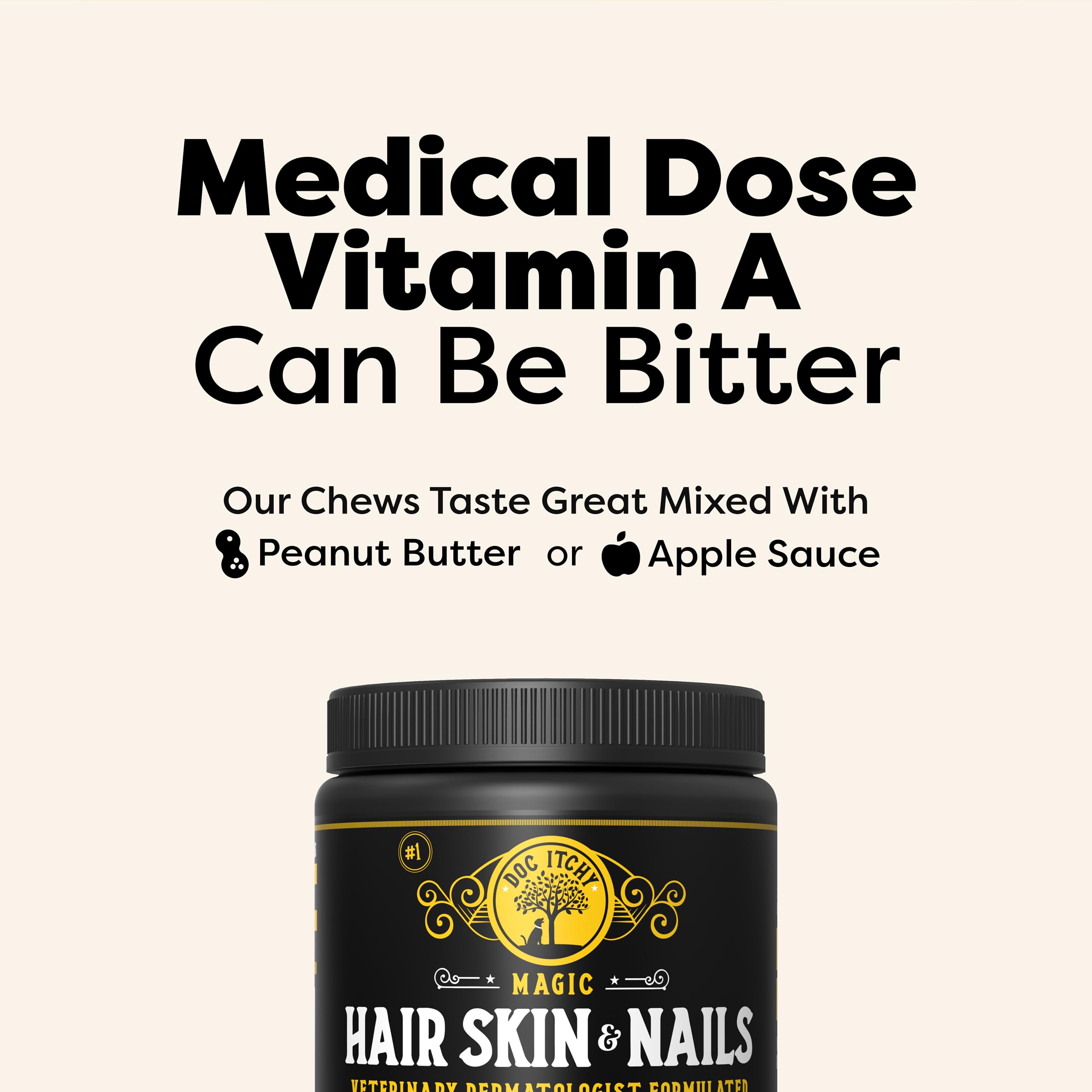 DocItchy non-GMO packaging highlights quality and safe pet health.