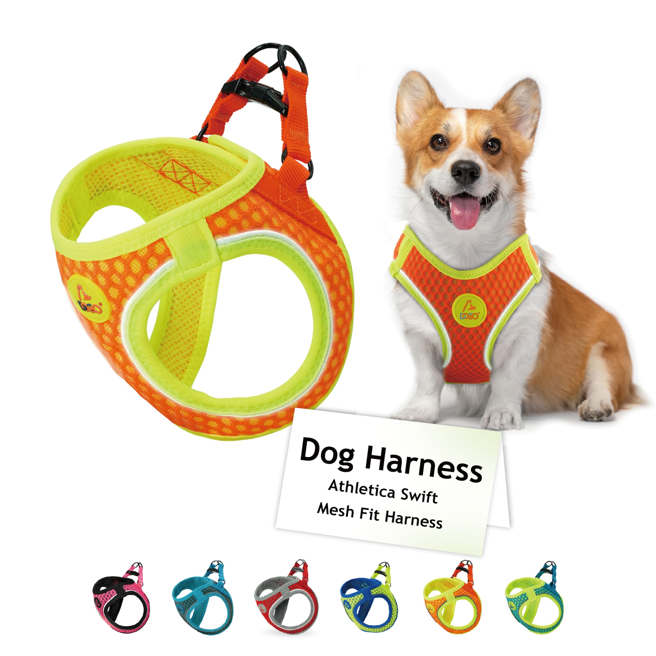 DOCO Athletica large dog harness with adjustable Velcro panels for a secure, comfortable fit.