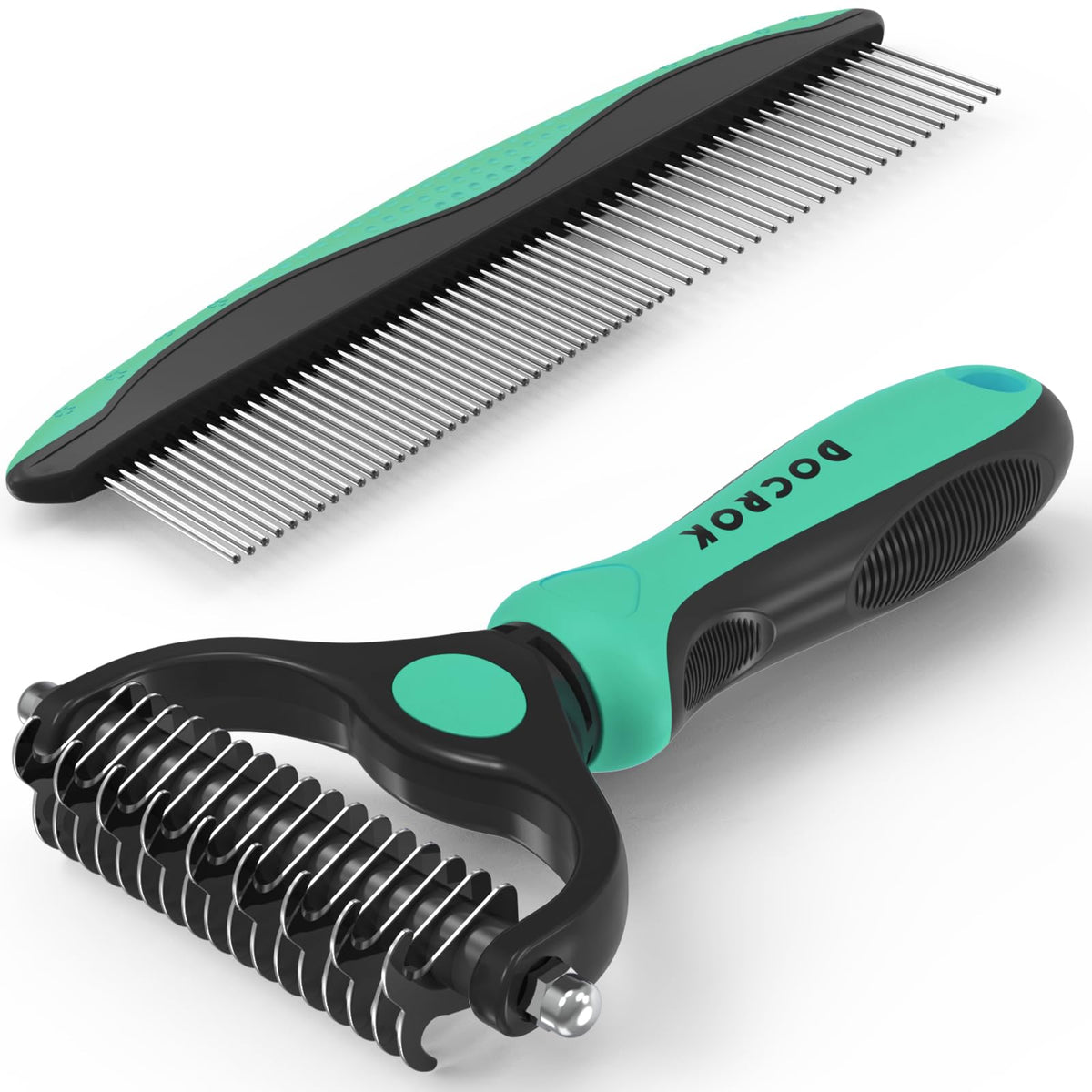 Docrok Pet Grooming Brush Combo packaged, ready for convenient at-home grooming.