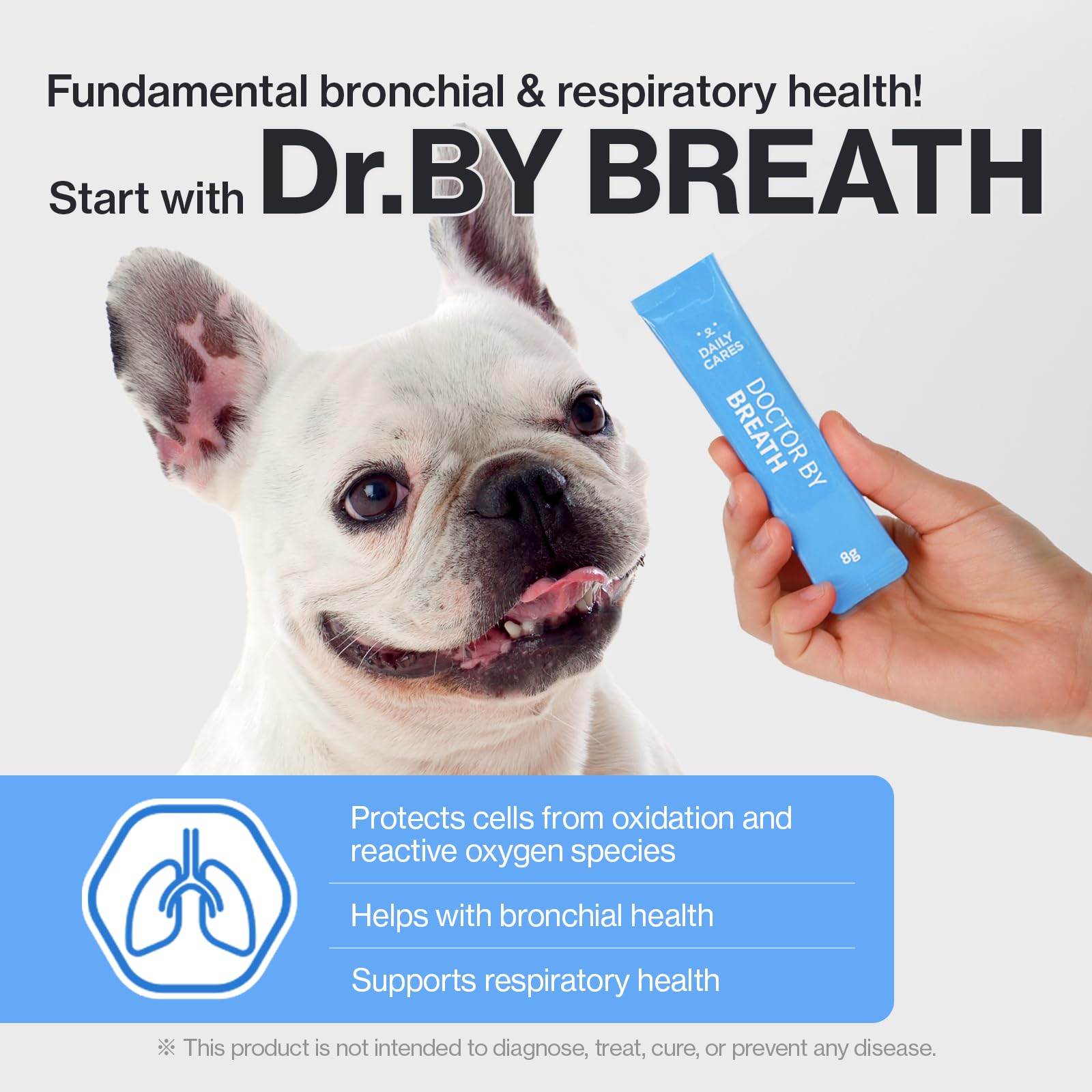 Doctor By Breath Care dosing scoop demonstrates convenient daily feeding routine.