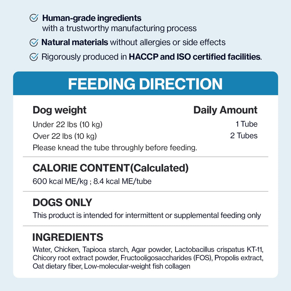 Doctor By Squeeze Probiotics chicken flavor serving enhances palatability and use.