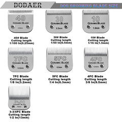DODAER 5FC blade close-up highlights mid-length cut for versatile styling.