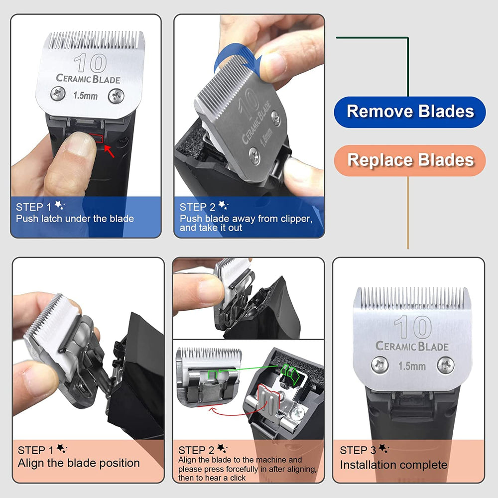DODAER blade-set-7fc-5fc-4fc-3fc: versatile range for full-coat grooming.