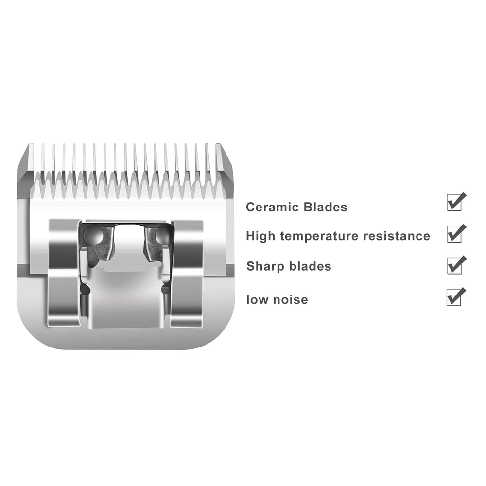 DODAER ceramic shear blade close-up with titanium coating offers smoother operation.