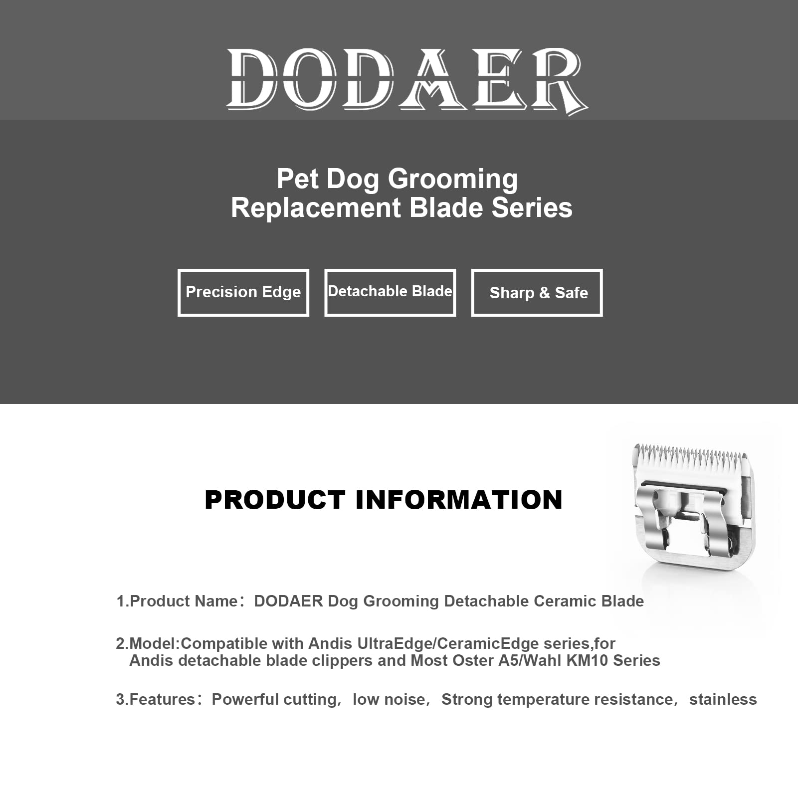 DODAER low-noise operation for calmer grooming sessions.