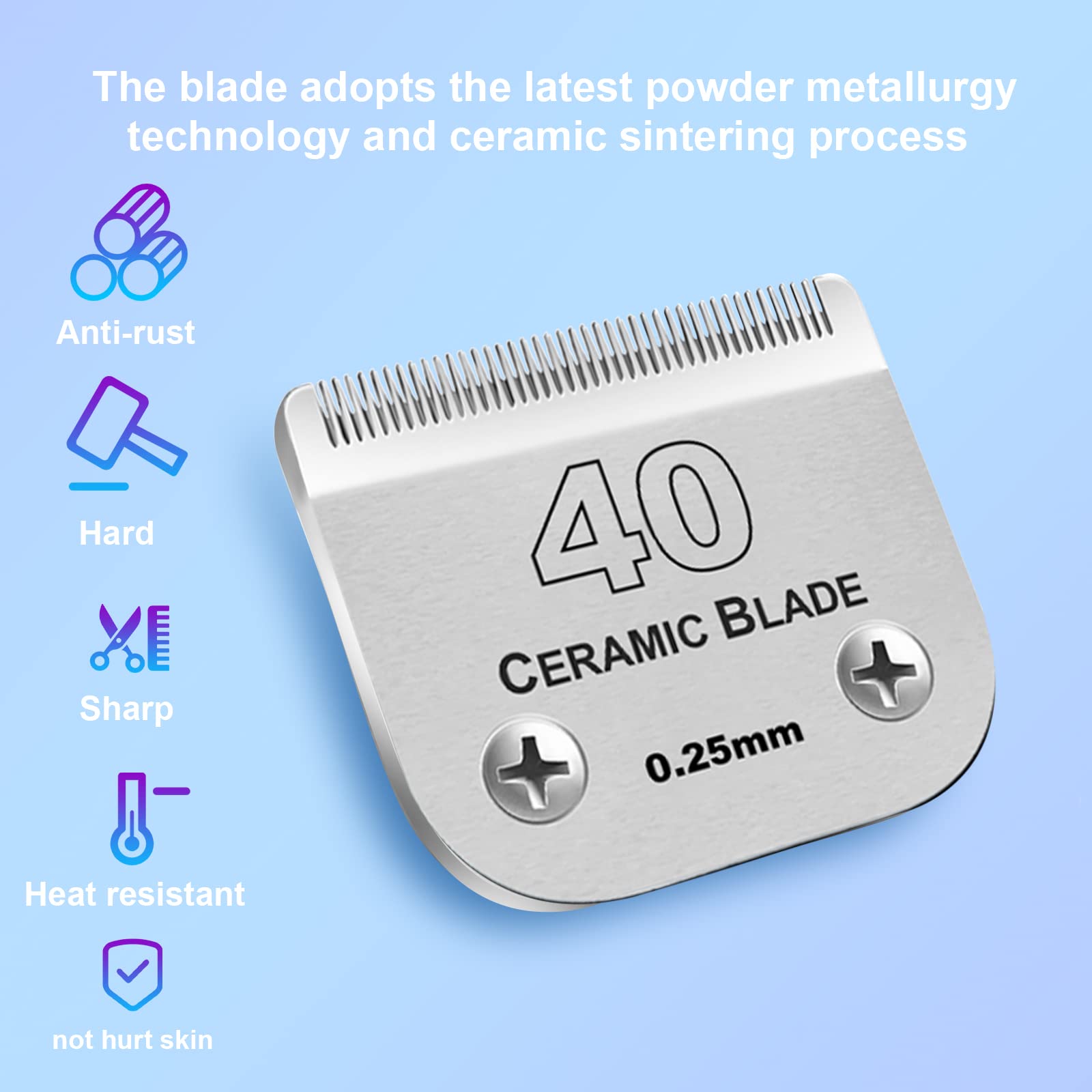 DODAER 0.25mm cut size for clean, close trims on small pets.