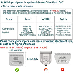 DODAER color-coded combs aid quick size choice during grooming.