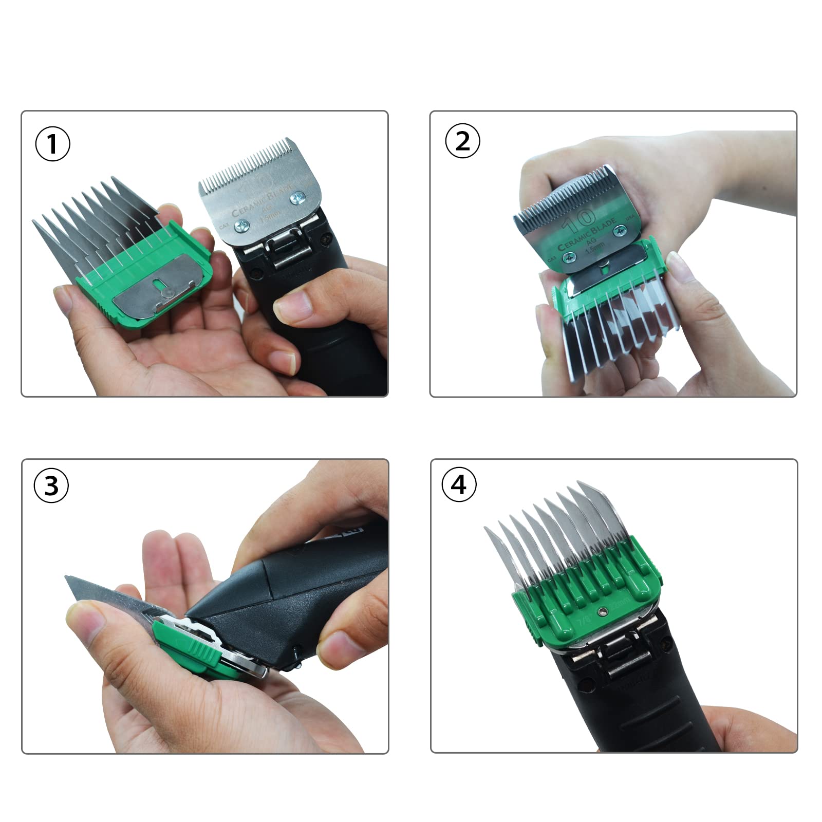 DODAER combs glide through dog coats for smooth trimming.