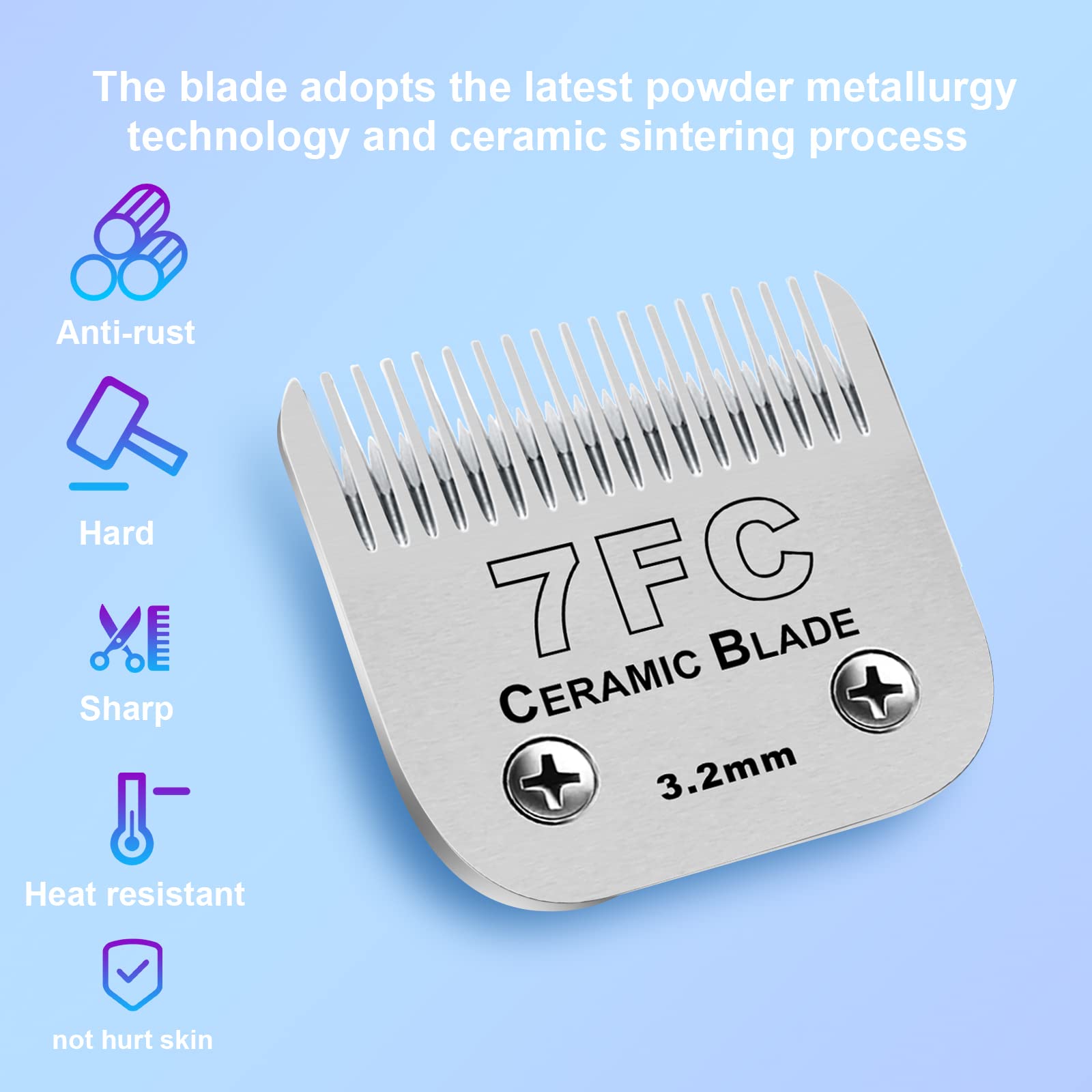 DODAER titanium-coated ceramic shear blade close-up showing durability.