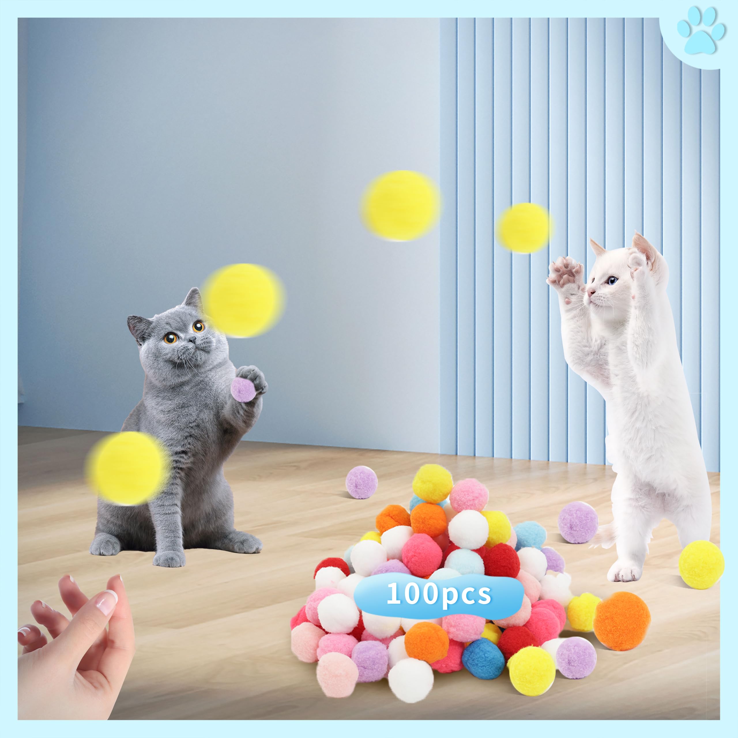 DODHEG 24-pack plush balls ideal gift for cat lovers and playful dogs alike.