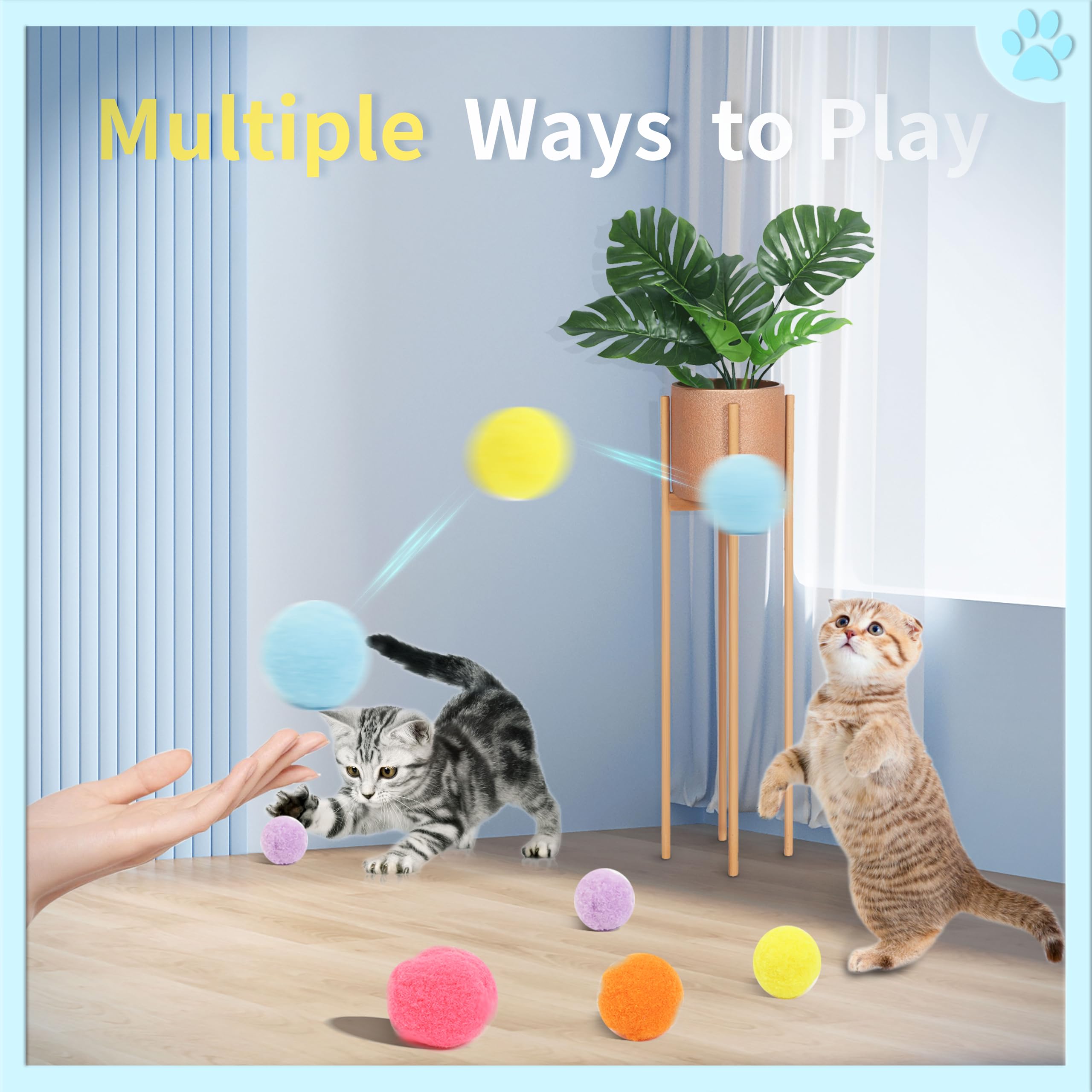 DODHEG pom-pom material provides soft, entry-friendly texture for curious paws.