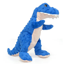 DODODOLA dinosaur dog toy blue plush squeaky for engaging play and fetch.