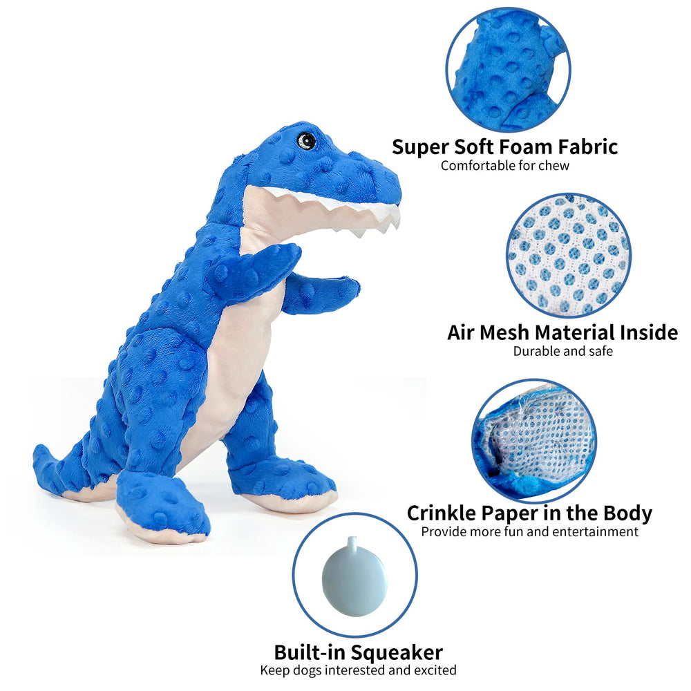 DODODOLA dinosaur toy with crinkle inside and squeaker boosts curiosity and entertainment.