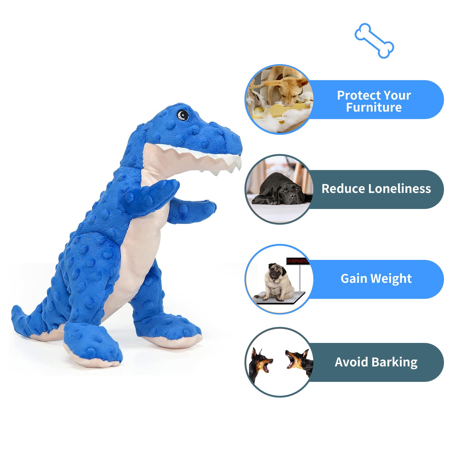 DODODOLA soft plush dog toy featuring air mesh for durability and gentle gum massage.