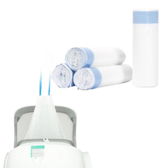 DOEL 60-count drawstring cat litter bags packaging on four-roll pack for long-term use.