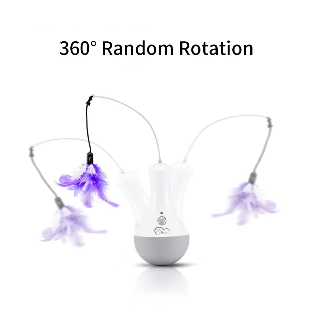 DOEL automatic cat toy features a silent motor for calm indoor sessions