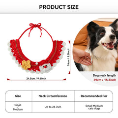Dog bandanas Christmas red knit worn by a dog for holiday charm