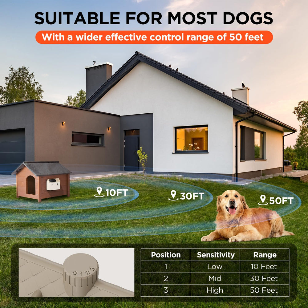 Dog bark deterrent automatic detection activates only when barking is detected.