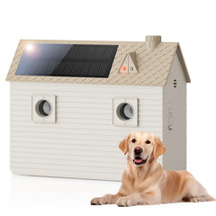 Dog bark deterrent weatherproof housing protects outdoor spaces.