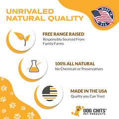 Dog Chits bully sticks lamb-pizzle-protein-rich highlights high protein and low fat.