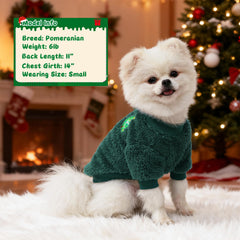 Dog Christmas Sweater red-green embroidery close-up highlights festive style