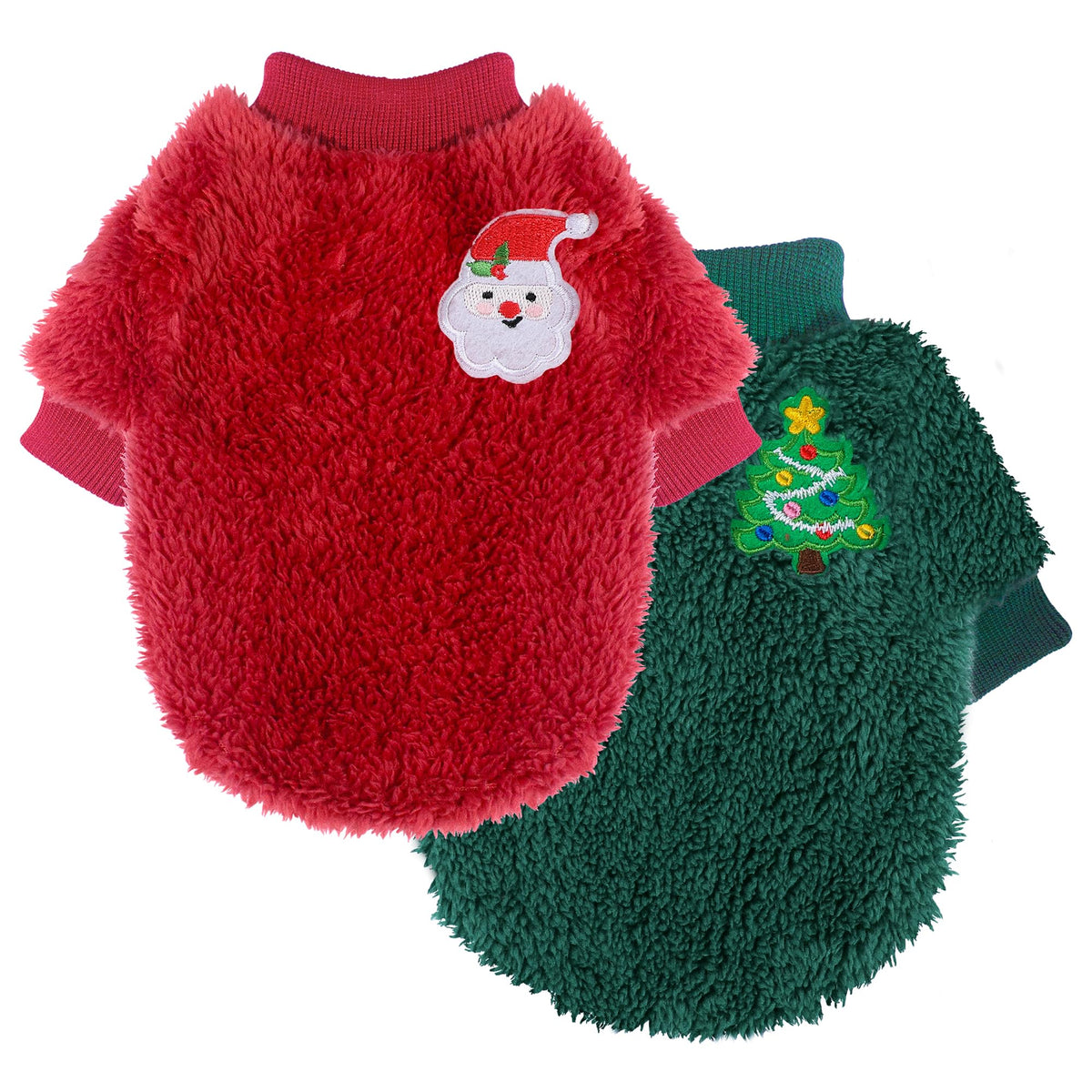 Dog Christmas Sweater XXS back view shows warmth for tiny dogs