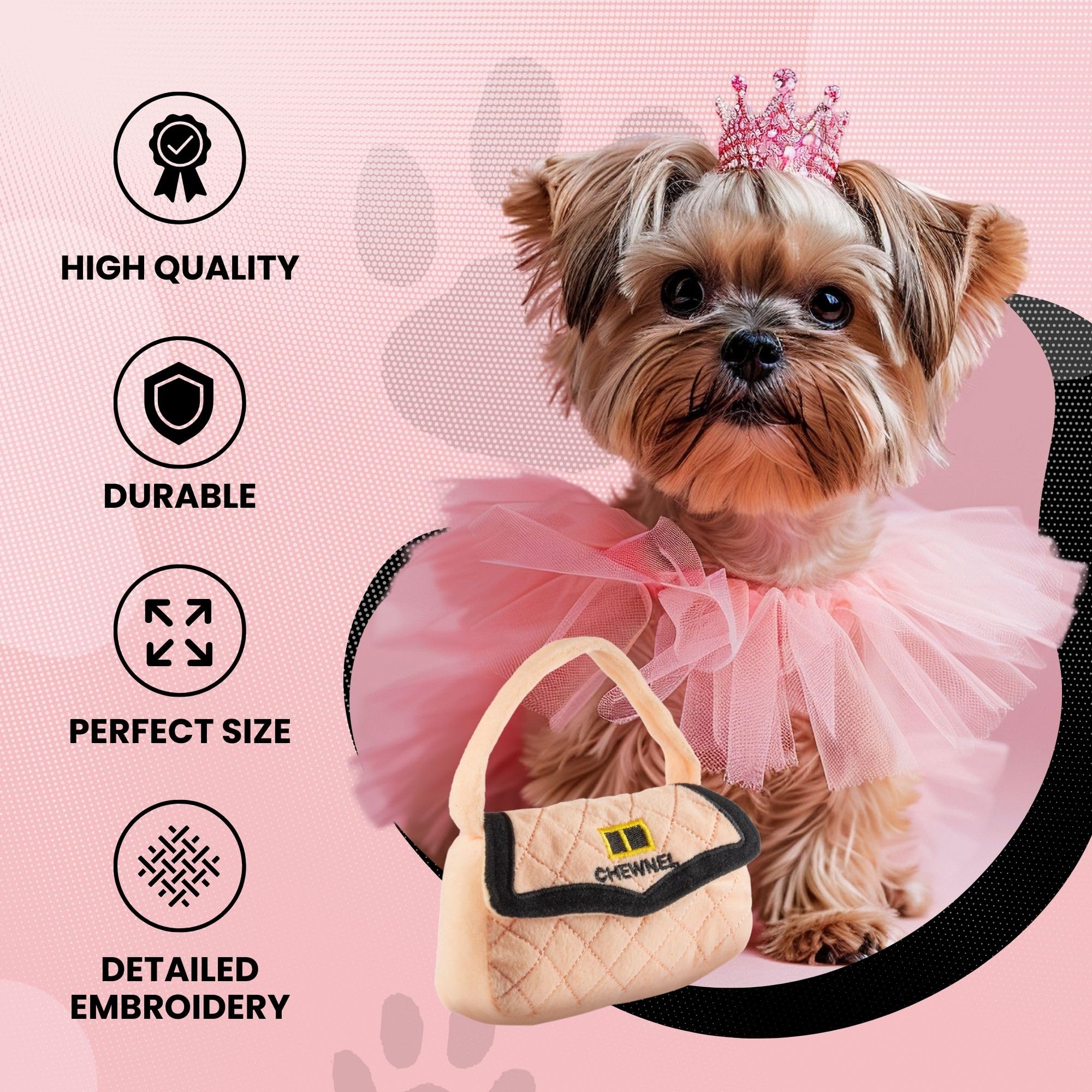 Dog Diggin Designs muzzle-friendly plush provides soft comfort during mouthing.