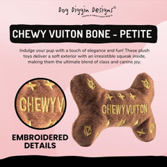 Dog Diggin Designs Runway Pup logo ball toy for stylish, interactive fetch.
