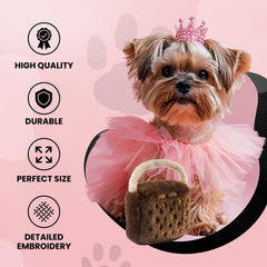 Dog Diggin Designs Runway Pup purse toy 3—appliqué accents enhance visual appeal during playtime.
