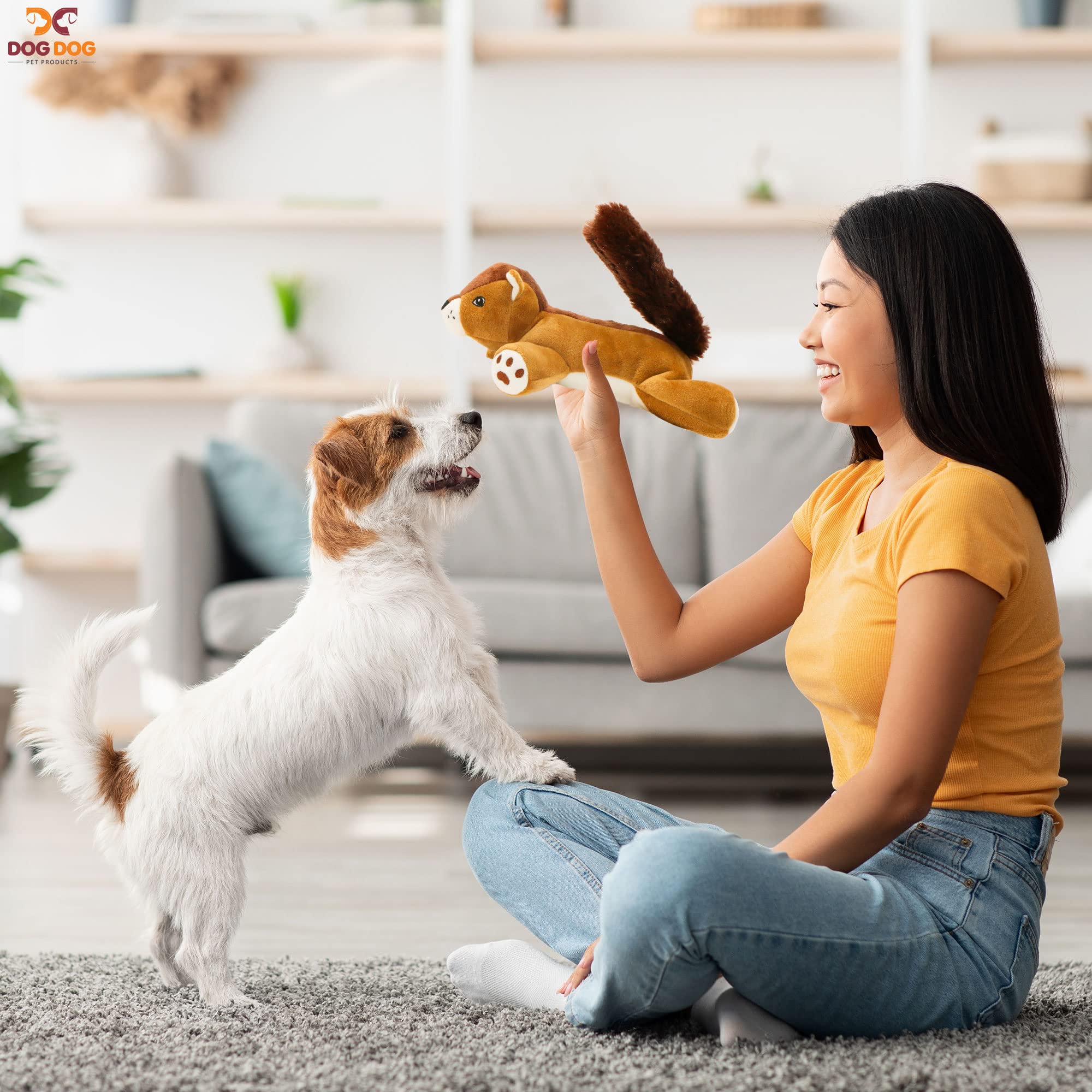 Dog Dog plush toy featuring durable double-layer fabric for lasting use