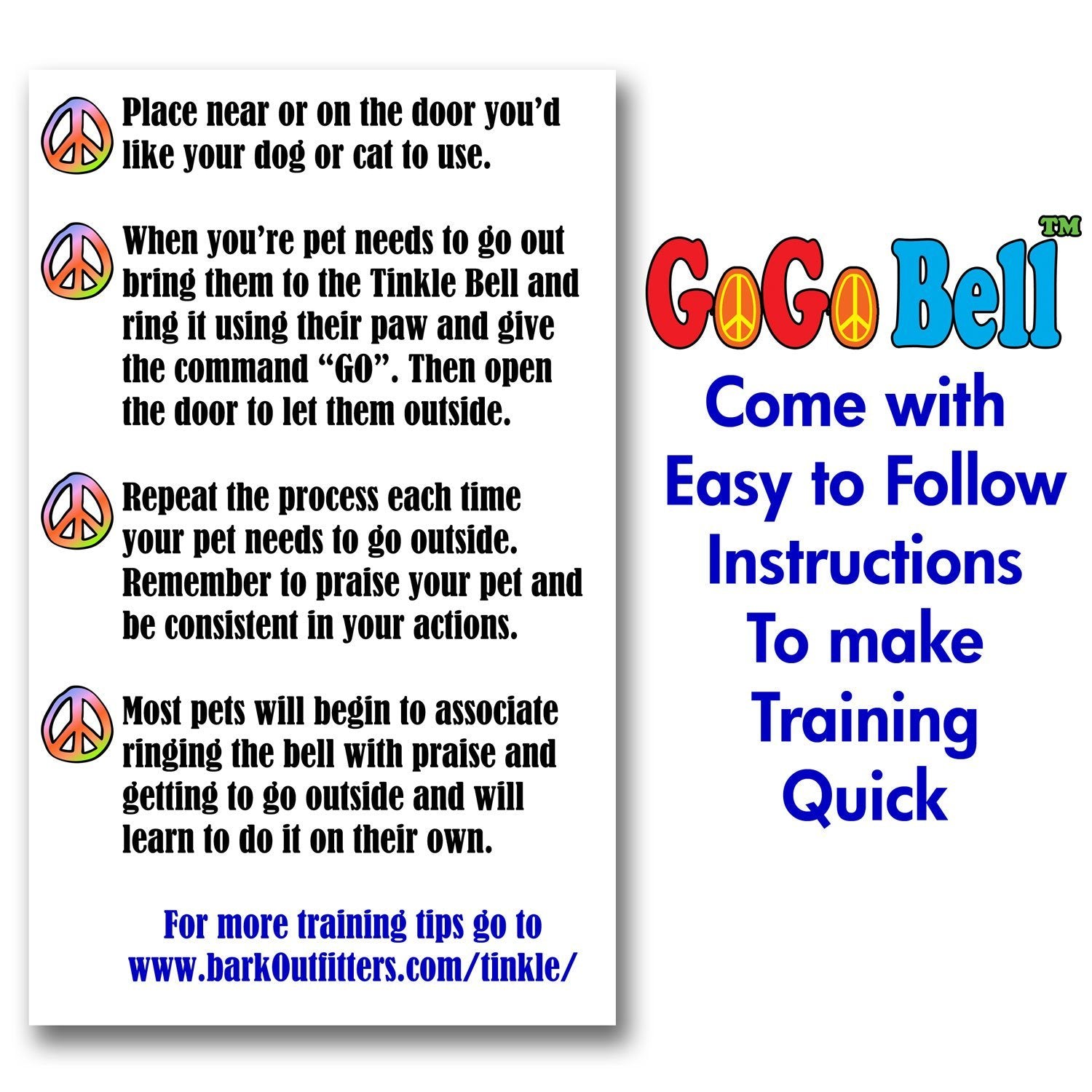 Dog Doorbell packaging with quick-start guide supports quick setup and practice
