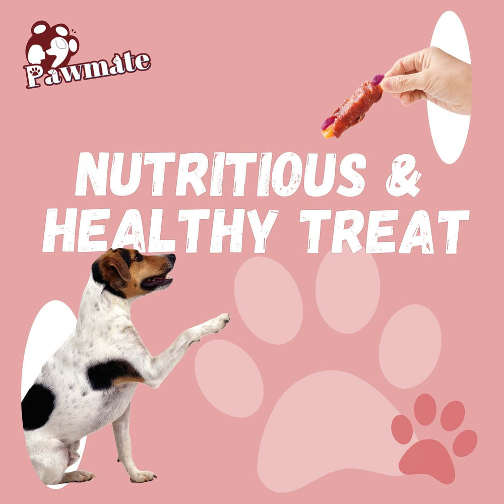 Dog enjoying Pawmate training treat during practice session.