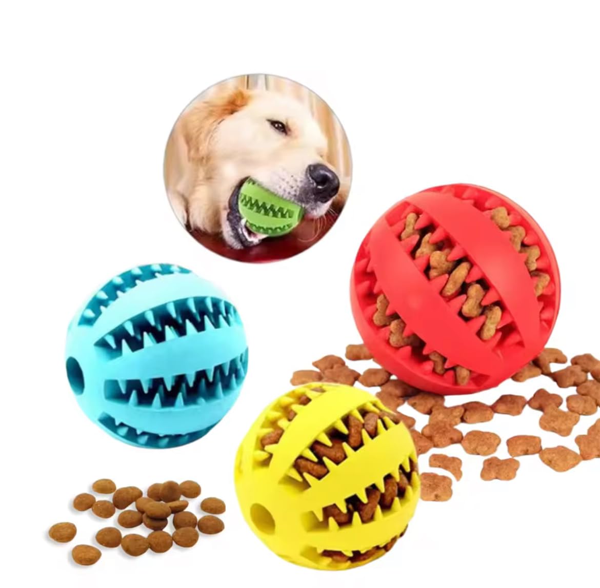 Dog Enrichment Puzzle Ball versatile for puppies to large dogs with textured surface