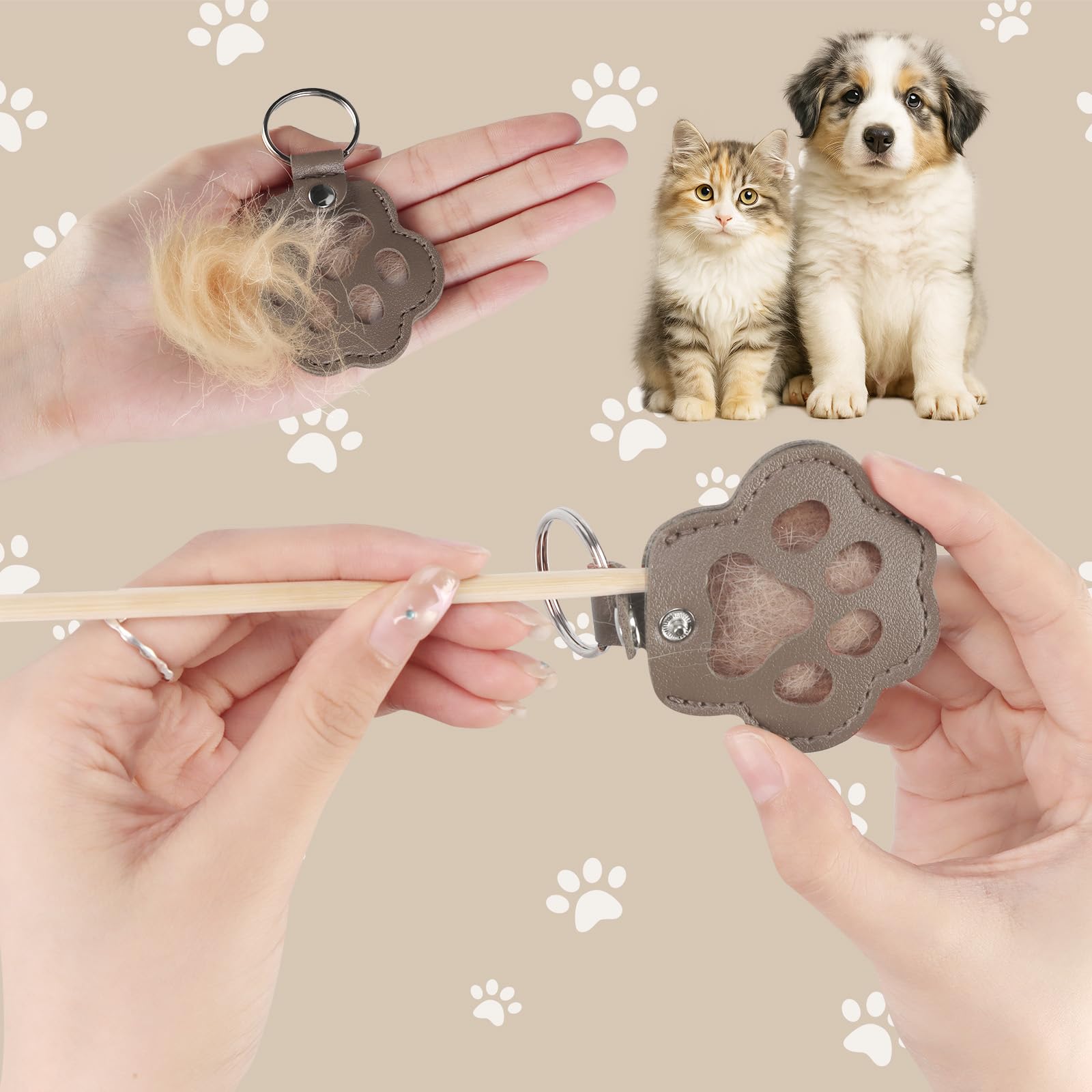 Dog fur keychain portable design lets you carry memories on the go.
