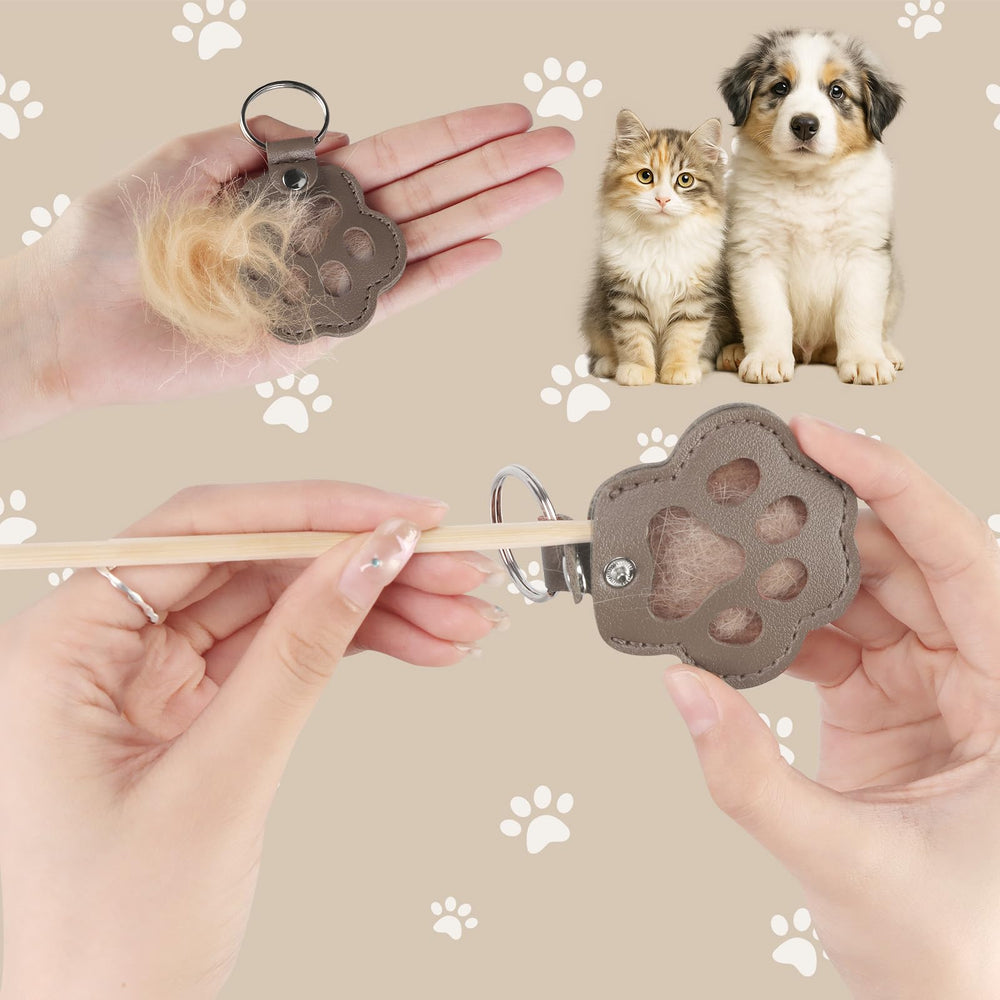 Dog fur keychain portable design lets you carry memories on the go.