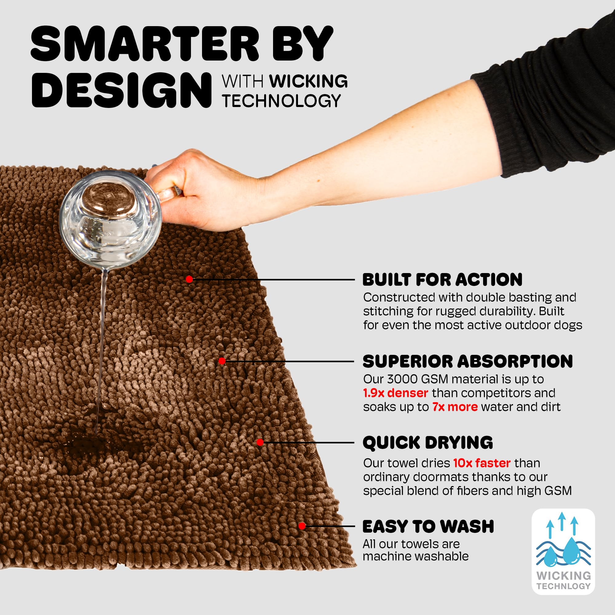 Dog Gone Smart Dirty Dog Doormat ideal for car use and seat protection.