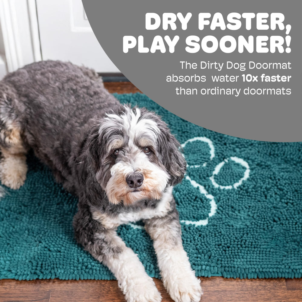 Dog Gone Smart Dirty Dog Doormat plush microfiber texture provides soft paw comfort.
