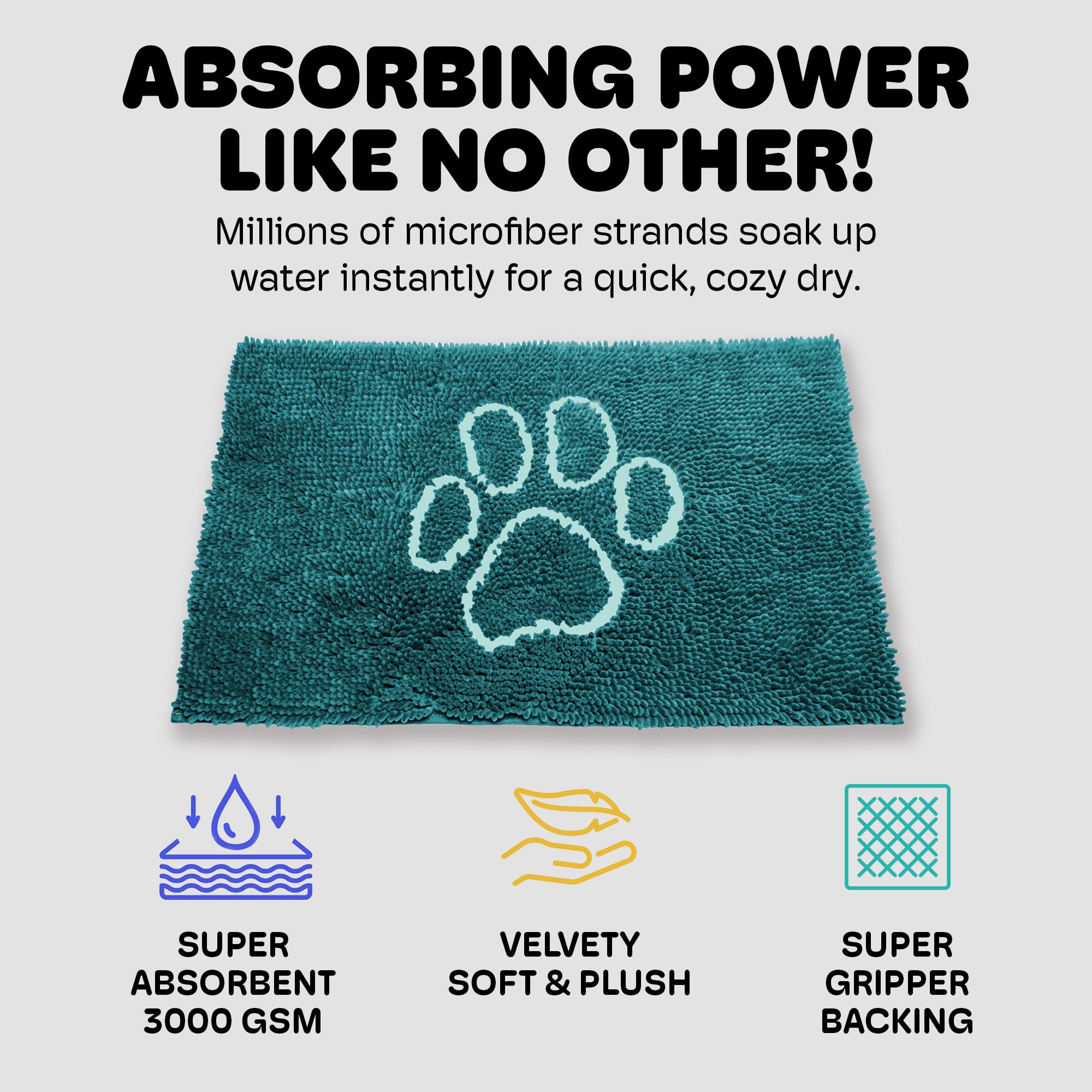 Dog Gone Smart Dirty Dog Doormat plush texture delivers soft comfort for pets