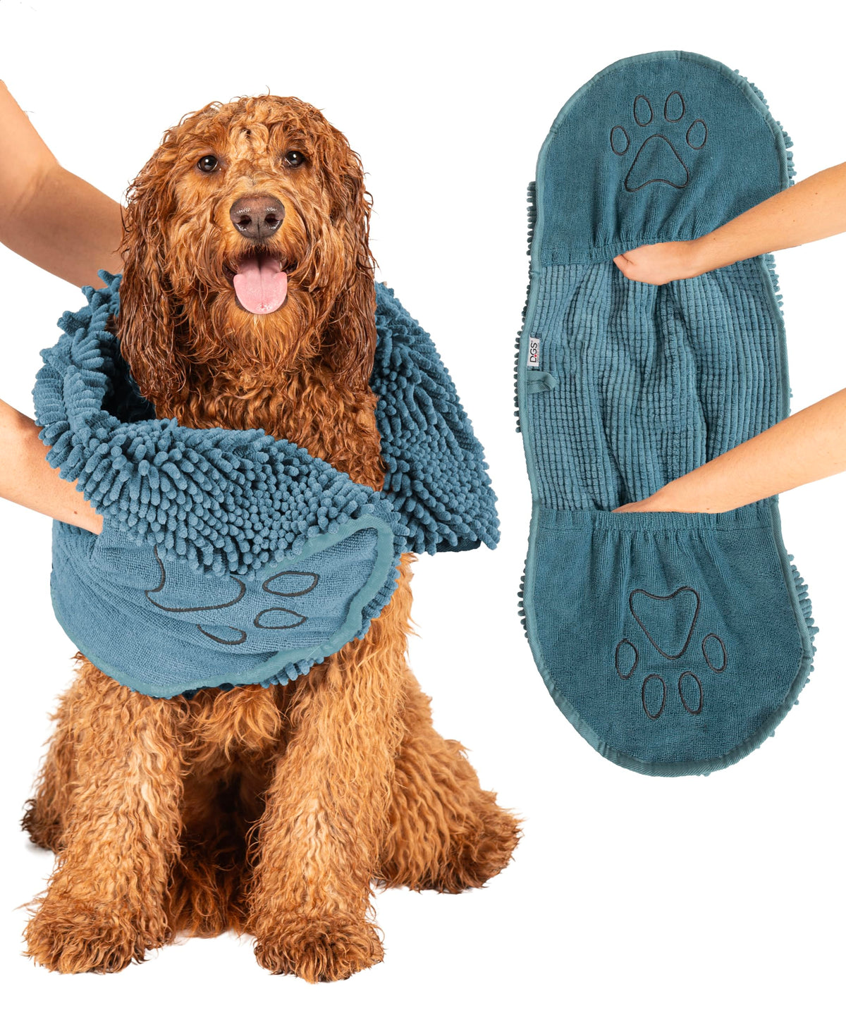 Dog Gone Smart Dirty Dog Shammy front view highlights plush microfiber for fast drying