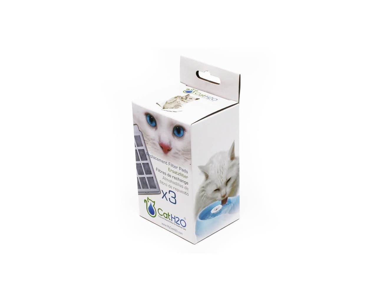 Dog H2O filter pads 3-pack with carbon and sponge for fresher water and easier monthly changes.